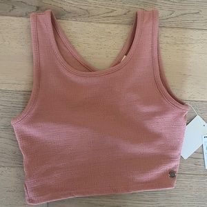 Rose / Mauve Crop Top with Criss-Cross Open Back- SIZE SMALL